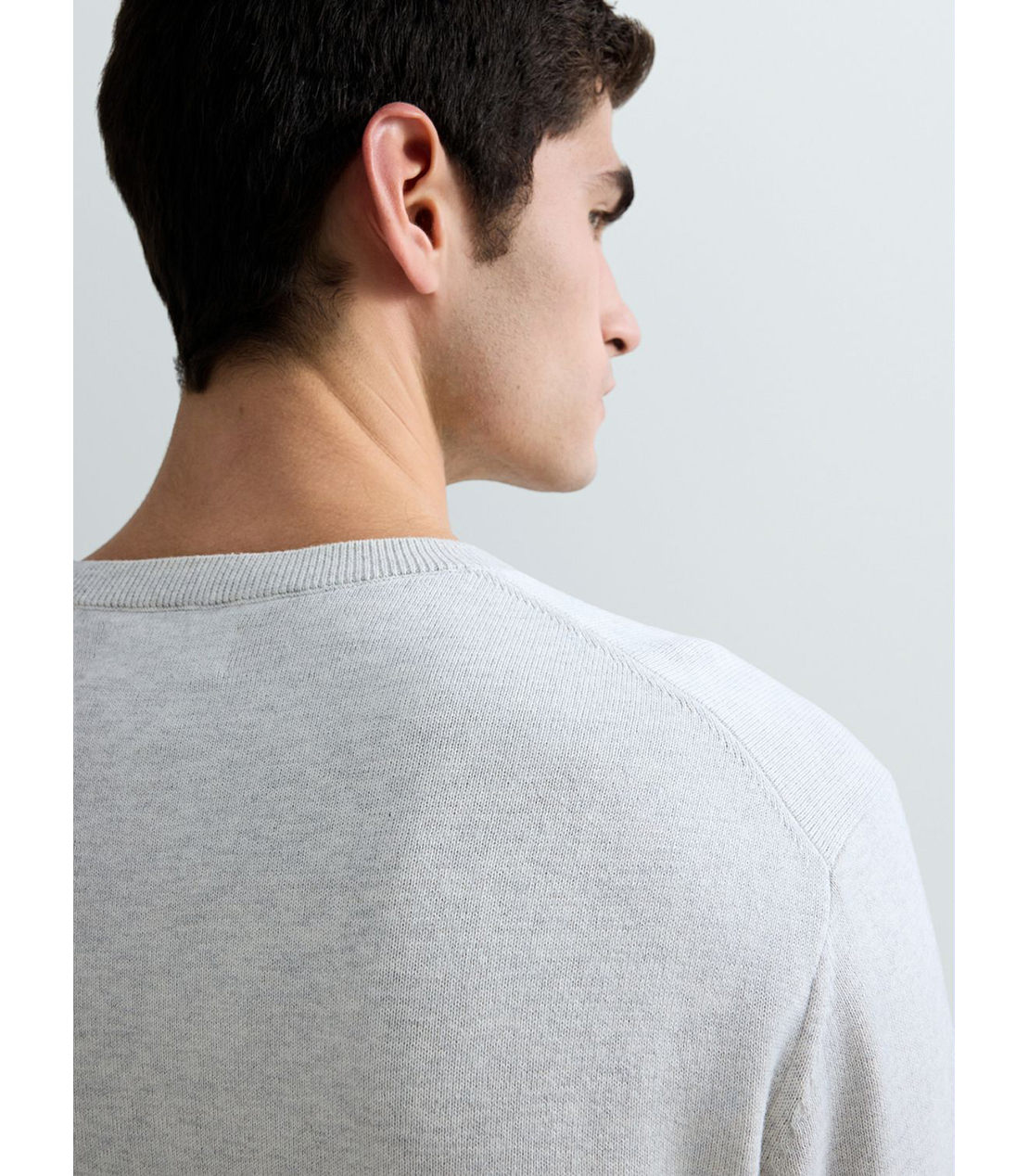 コットンクルーネックロングスリーブセーター 詳細画像 ライトメランジグレー 6